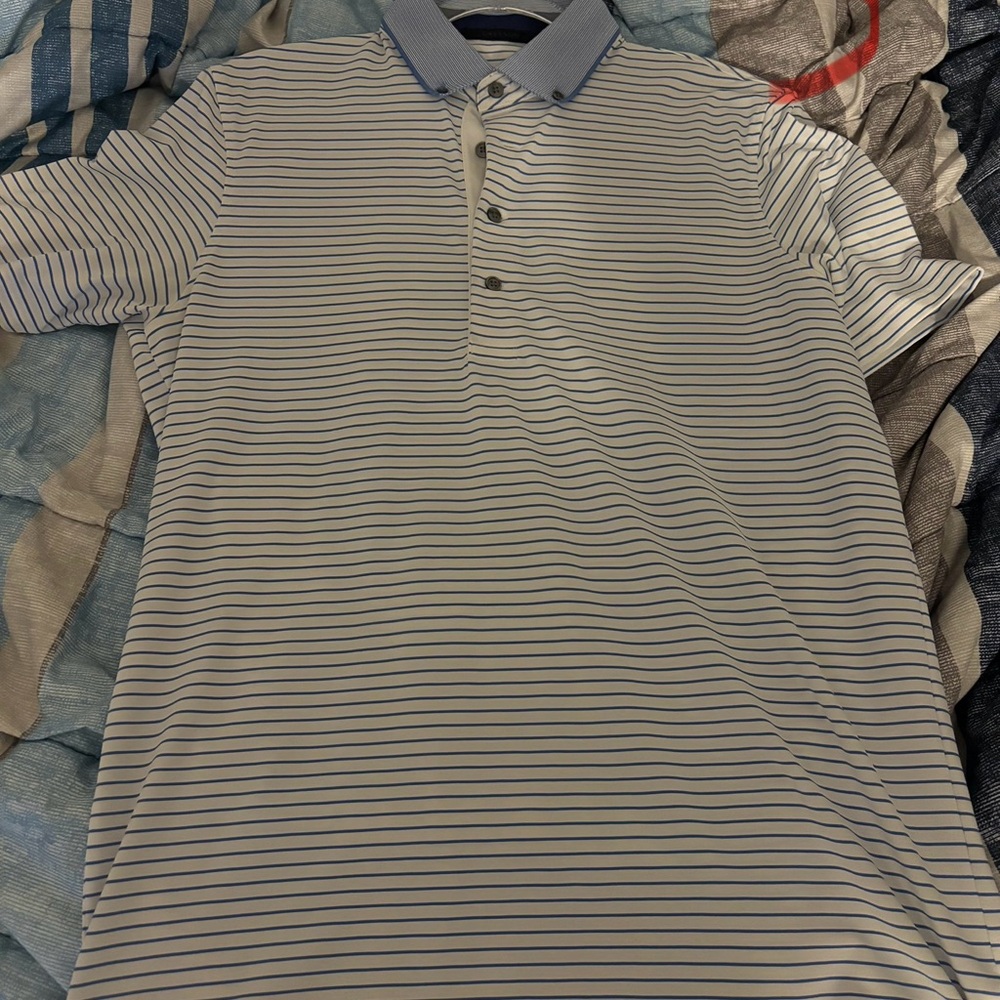 Greyson striped polo size small